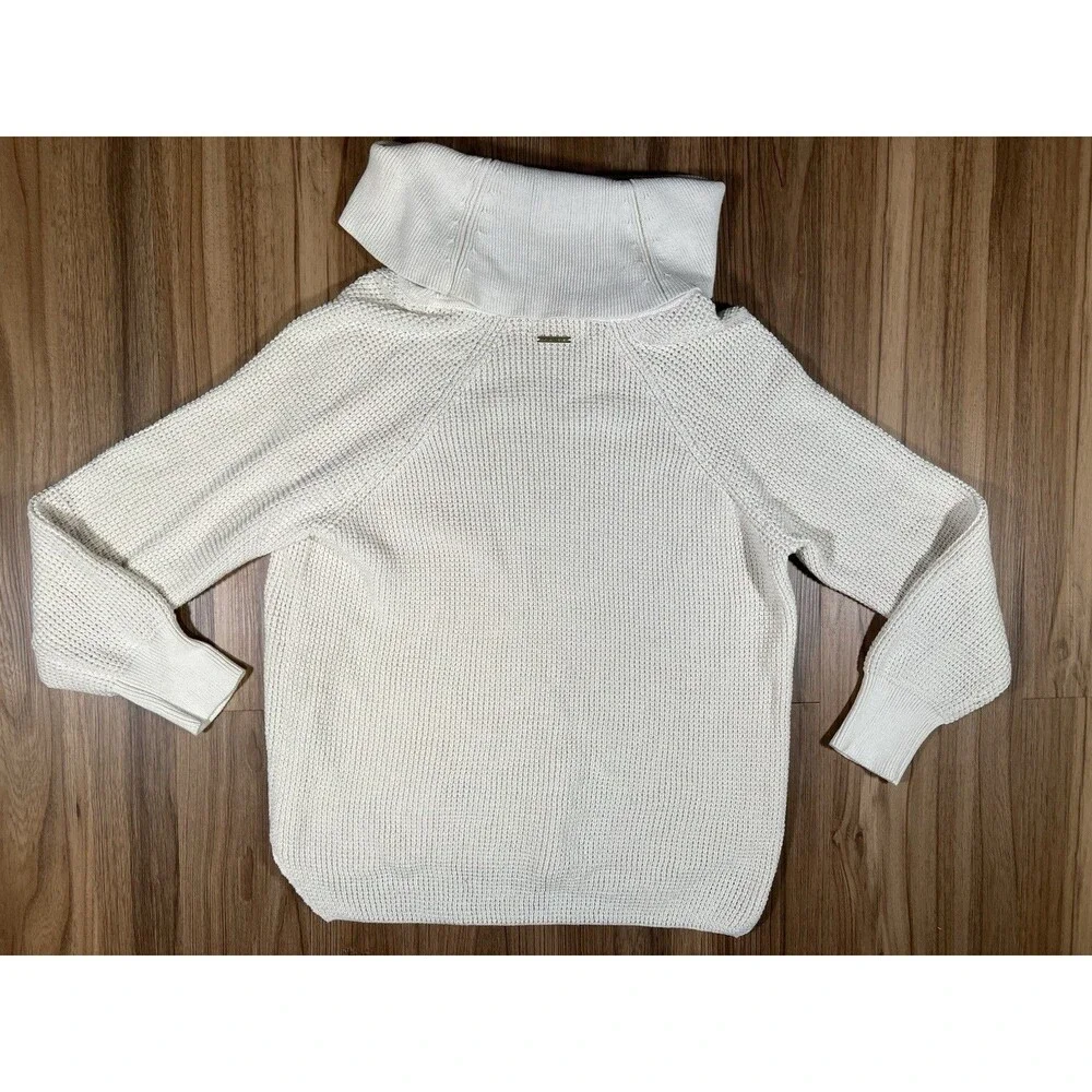 MICHAEL KORS Womens Large Cowl Neck Sweater White Cream New With Tags